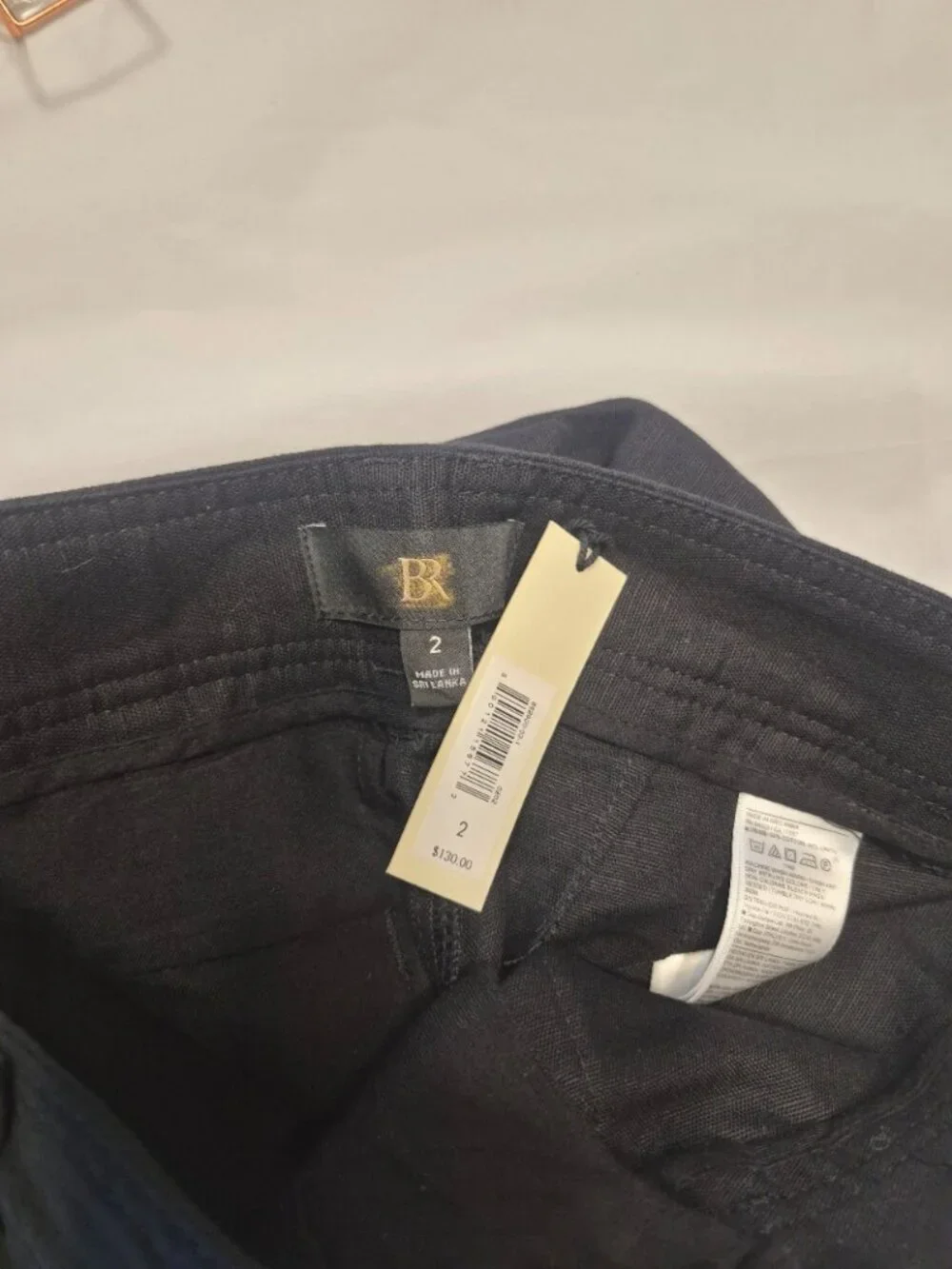 NWT Black sz 2 Banana Republic Mya Cotton Linen Cargo Pant Lightweight